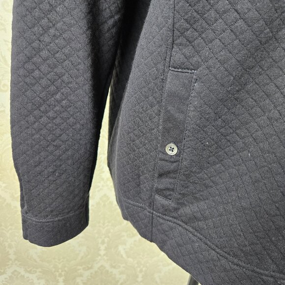 Croft & Barrow Size Petite XL Black Quilted Look Zip Front Jacket Button Pockets - Picture 4 of 12